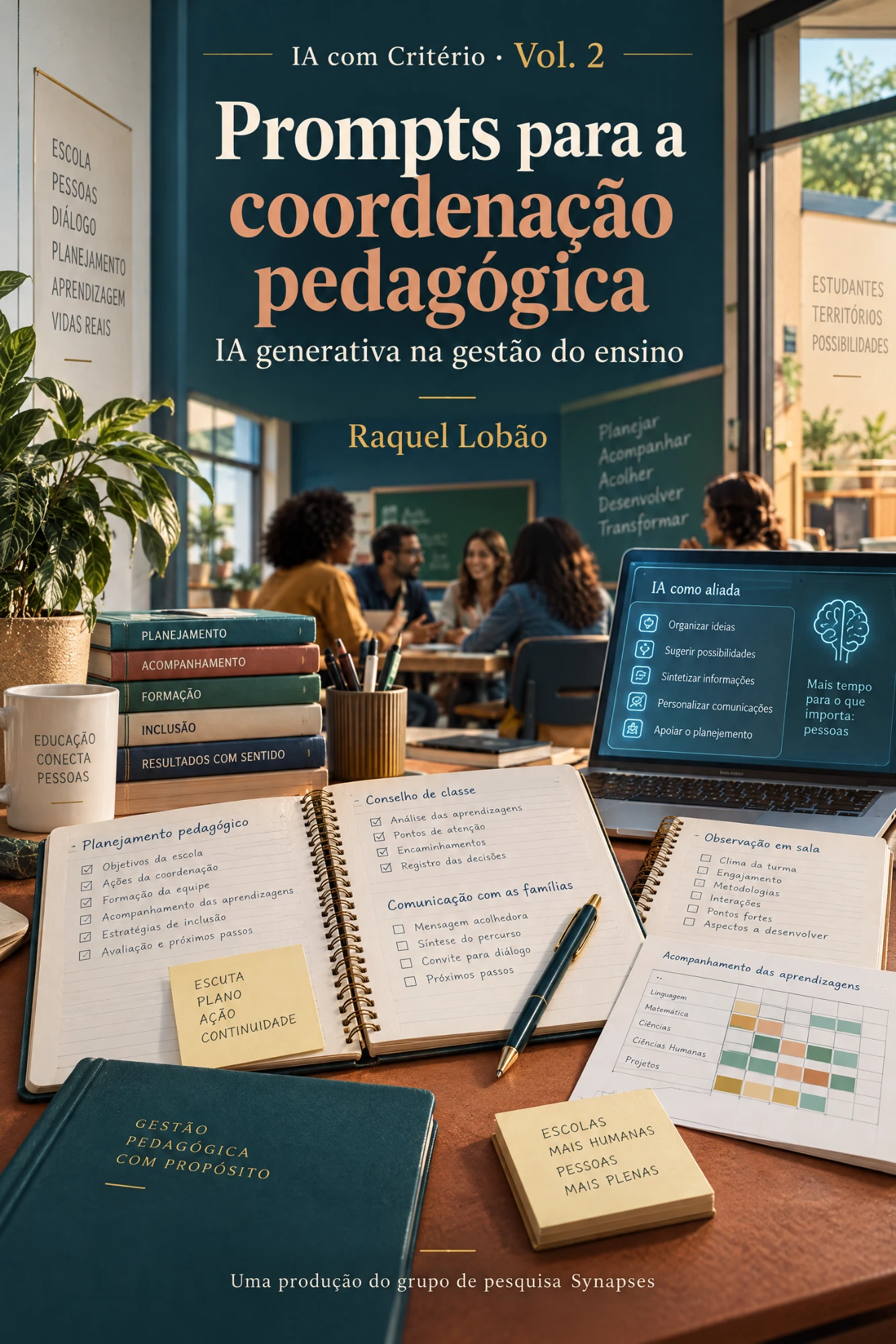 Capa do e-book Prompts para a coordenação pedagógica, volume 2 da coleção IA com Critério