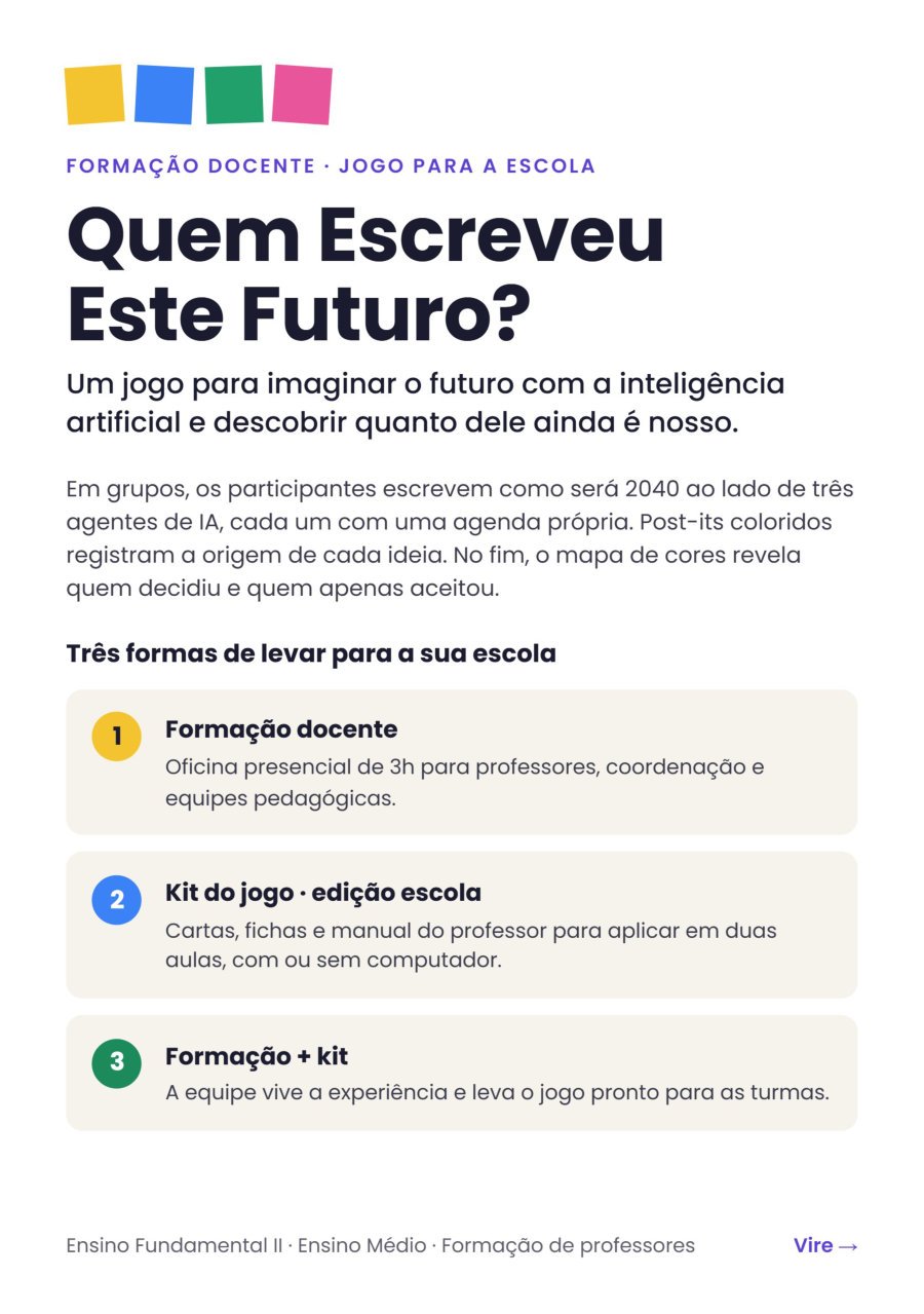 Folder da oficina Quem Escreveu Este Futuro?